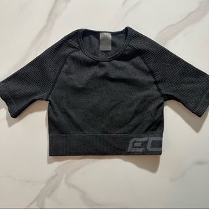 Echt Workout Gym Crop Charcoal Top
